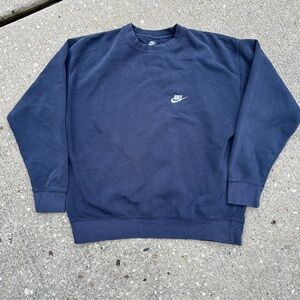 Nike Sweatshirt Men’s Size Large Navy Blue Crew Neck Long Sleeve Pullover